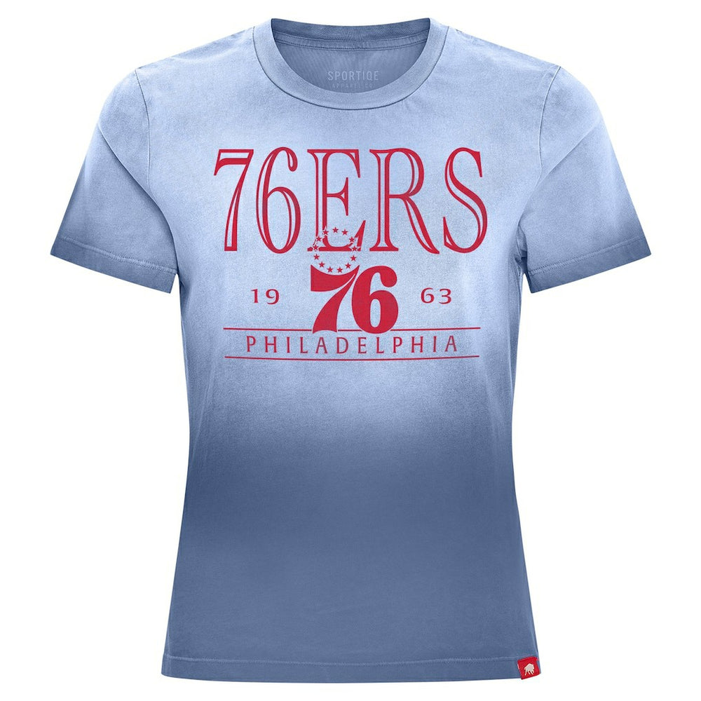 Royal Philadelphia 76ers Sportiqe Women's Arcadia Sun-Dipped T-Shirt | NBA