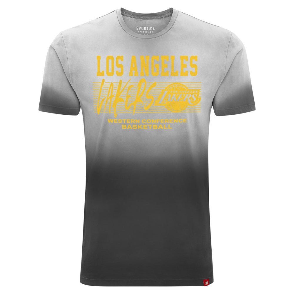 Black Los Angeles Lakers Sportiqe Unisex Bingham Sun-Fade T-Shirt | NBA