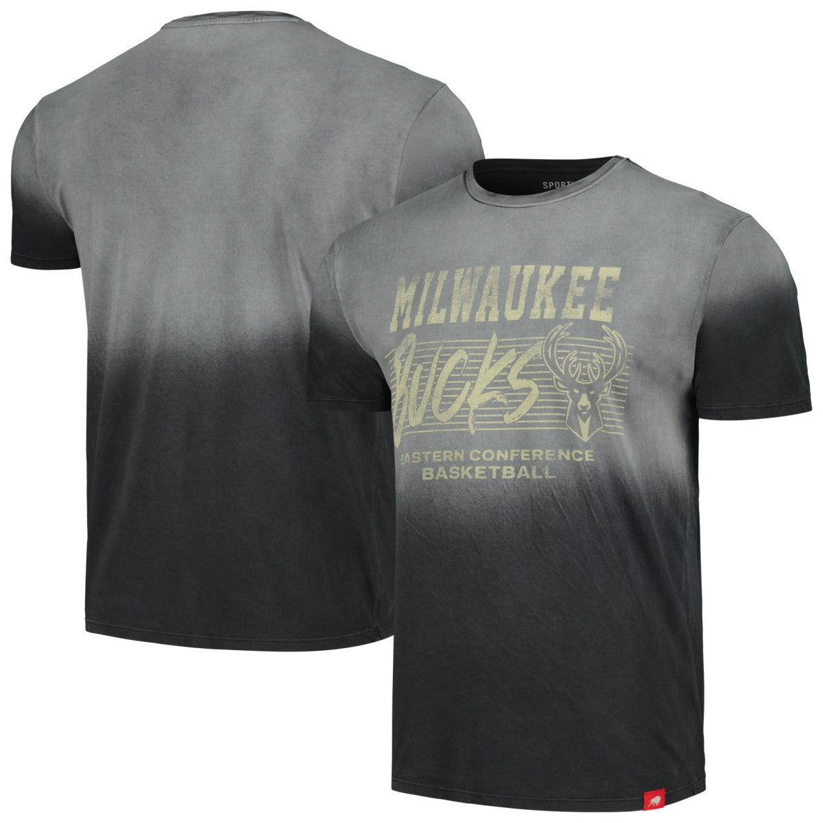 Black Milwaukee Bucks Sportiqe Unisex Bingham Sun-Fade T-Shirt | NBA