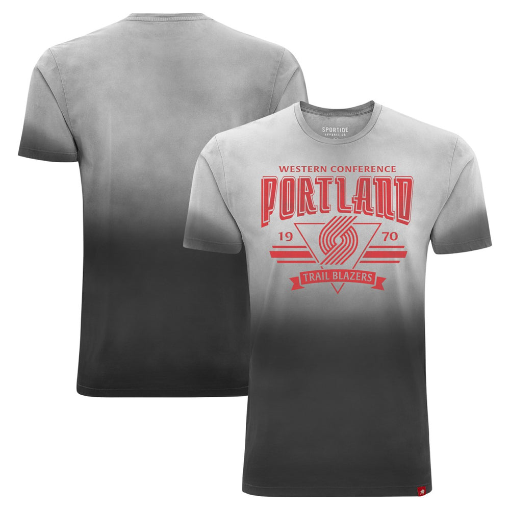 Black Portland Trail Blazers Sportiqe Unisex Bingham Sun-Fade T-Shirt | NBA