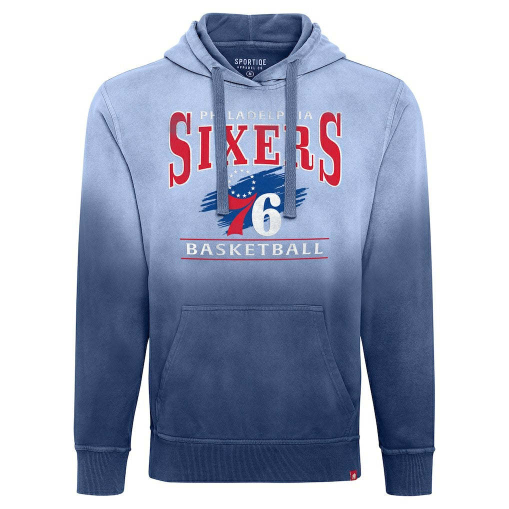 Royal Philadelphia 76ers Sportiqe Unisex Blake Sun-Fade Pullover Hoodie | NBA