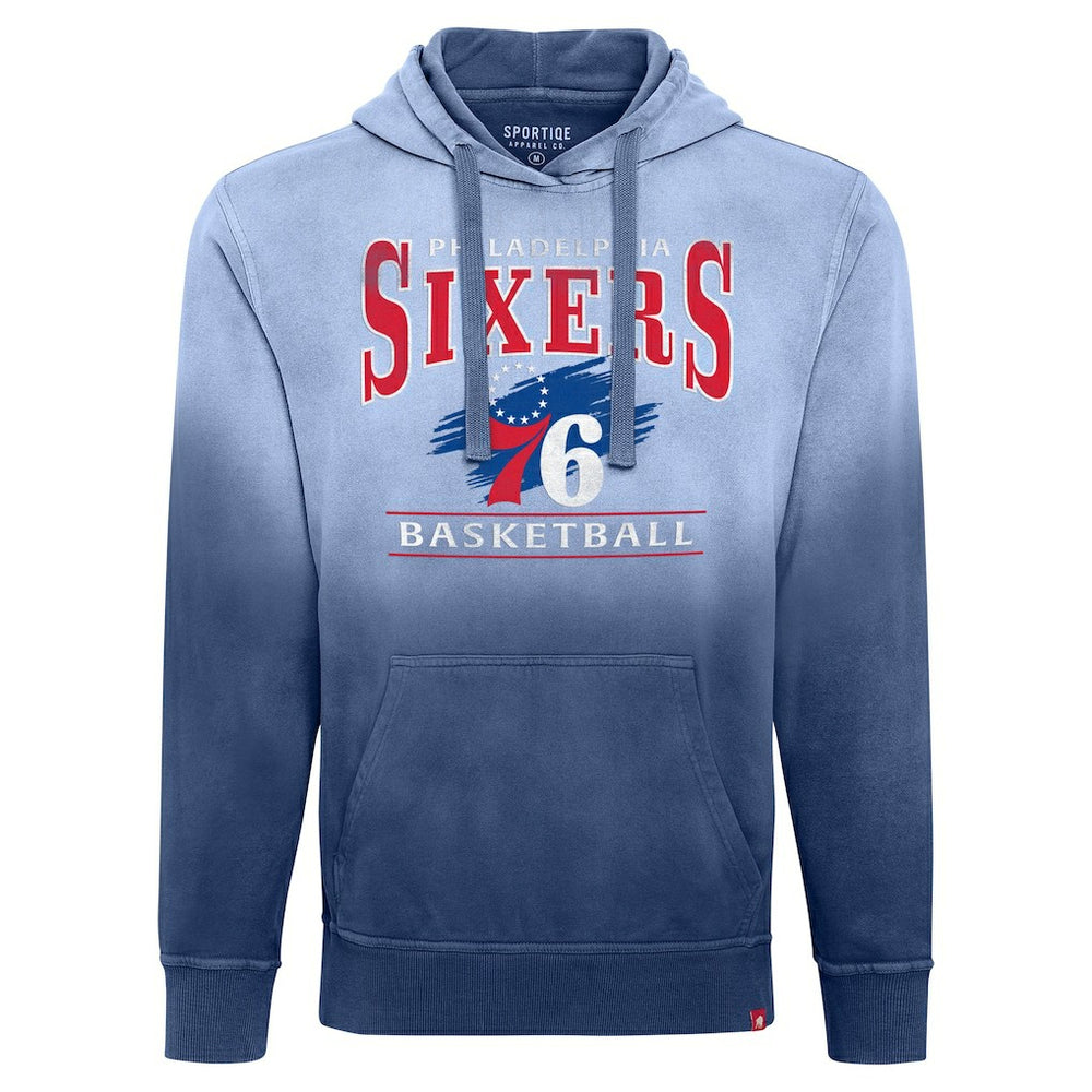 Royal Philadelphia 76ers Sportiqe Unisex Blake Sun-Fade Pullover Hoodie | NBA