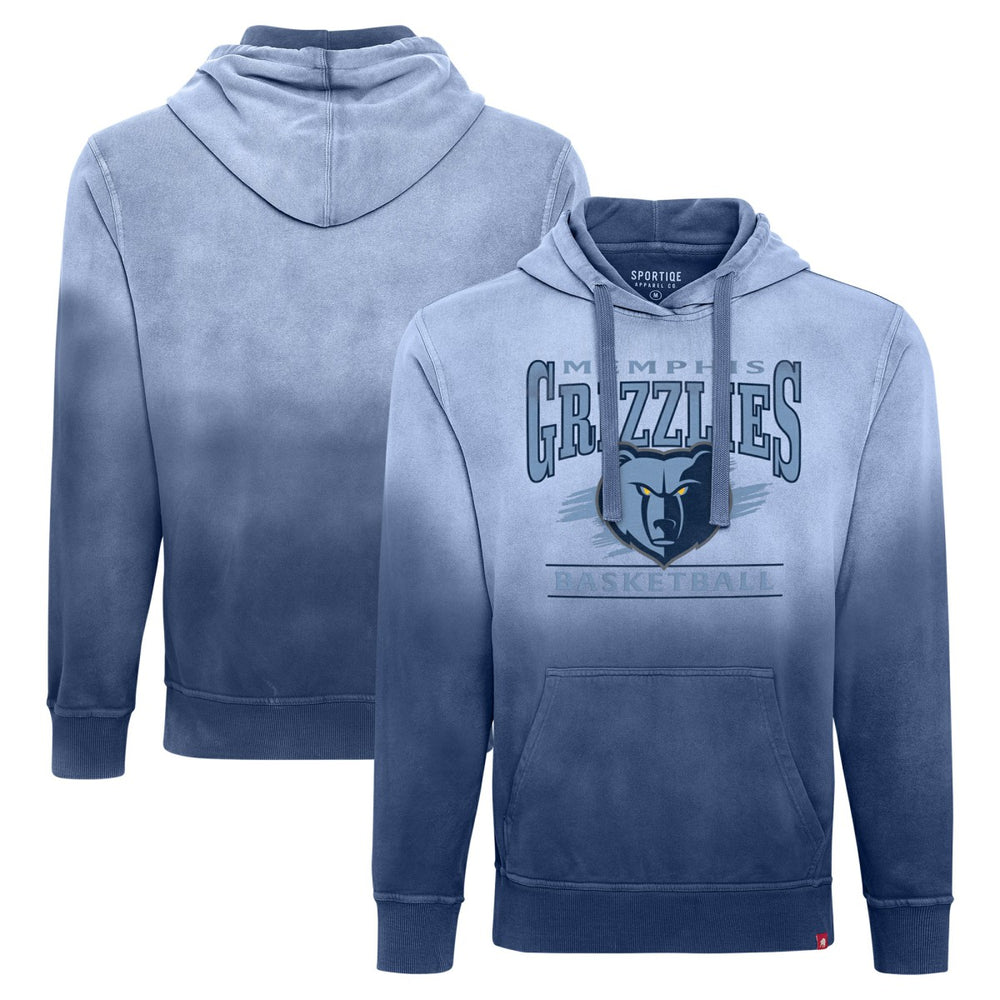 Blue Memphis Grizzlies Sportiqe Unisex Blake Sun-Fade Pullover Hoodie | NBA