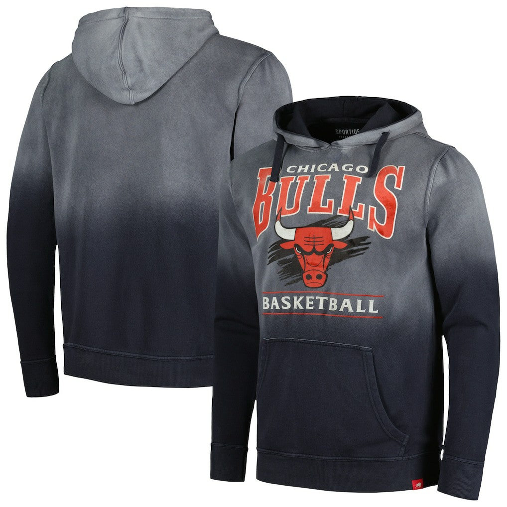 Black Chicago Bulls Sportiqe Unisex Blake Sun-Fade Pullover Hoodie | NBA