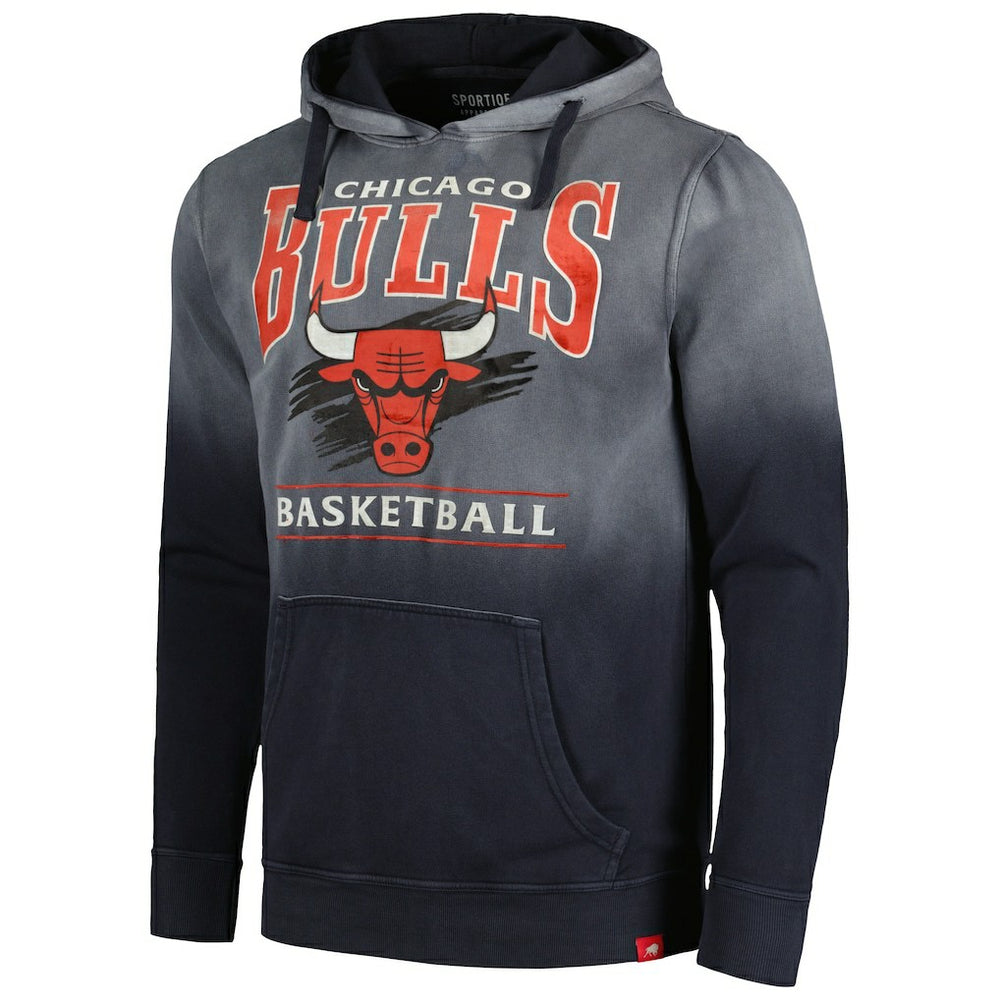 Black Chicago Bulls Sportiqe Unisex Blake Sun-Fade Pullover Hoodie | NBA