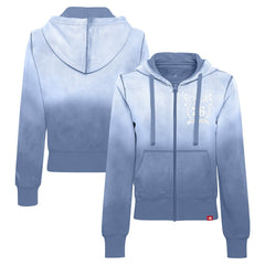 Blue Philadelphia 76ers Sportiqe Women's Carli Sun Fade Full-Zip Hoodie | NBA