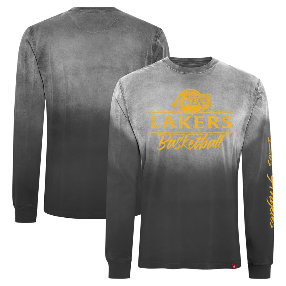 Black Los Angeles Lakers Sportiqe Unisex Mohave Sun-Dipped Long Sleeve T-Shirt | NBA