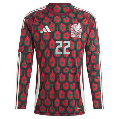 Hirving Lozano Mexico National Team 2024 Home Replica Player Long Sleeve Jersey for sale - Burgundy