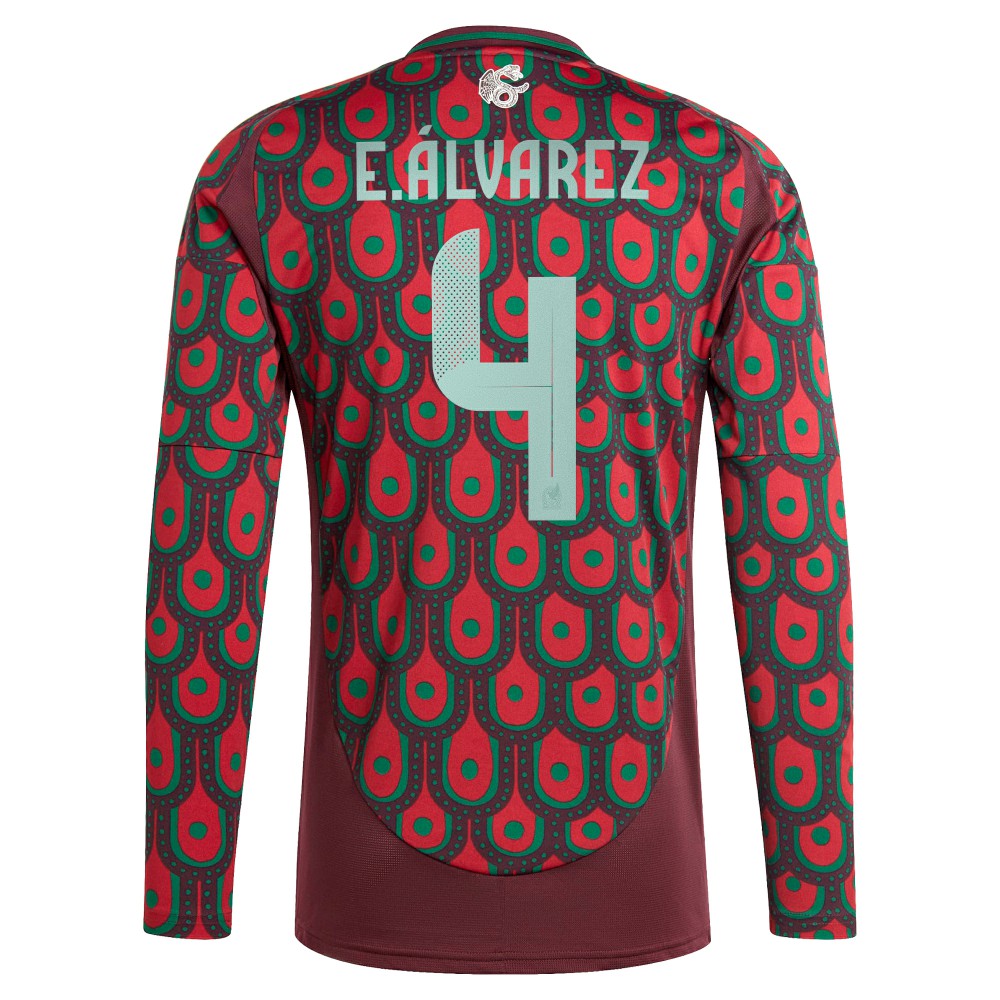 Edson Alvarez Mexico National Team 2024 Home Replica Player Long Sleeve Jersey