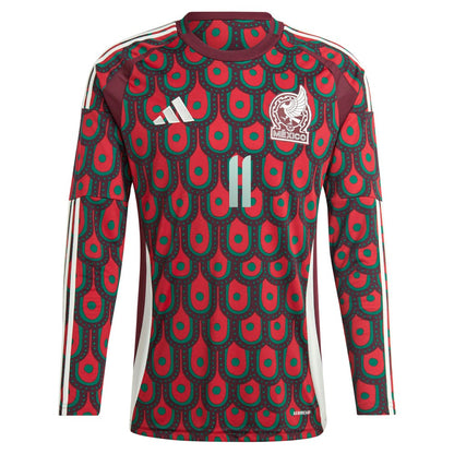 Santiago Giménez Mexico National Team 2024 Home Replica Player Long Sleeve Jersey for sale - Burgundy