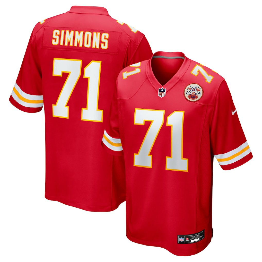 Kansas City Chiefs Josh Simmons  2025 NFL Draft First Round Pick Game Jersey | NFL Discount