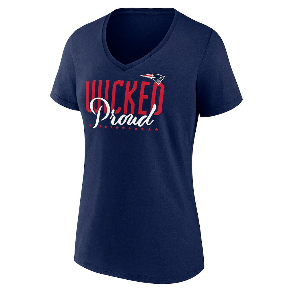 New England Patriots Women's Defensive Stand V-Neck T-Shirt | NFL Discount
