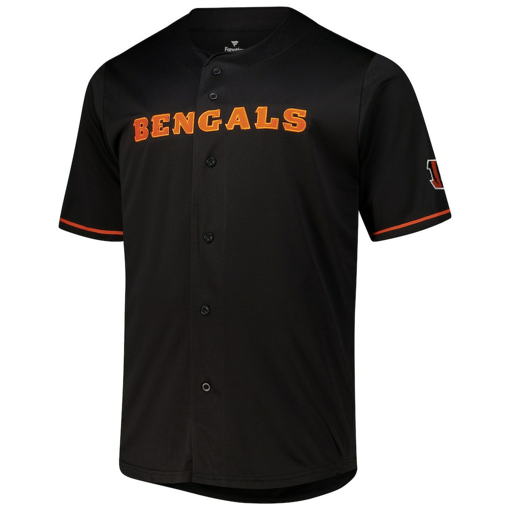 Cincinnati Bengals Joe Burrow  Big & Tall Baseball Button-Up Shirt | NFL Outlet