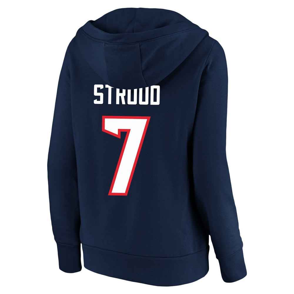Houston Texans C.J. Stroud  Women's Plus Size Player Name & Number V-Neck Pullover Hoodie | NFL New