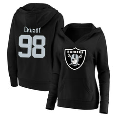 Las Vegas Raiders Maxx Crosby  Women's Plus Size Player Name & Number V-Neck Pullover Hoodie | NFL On sale