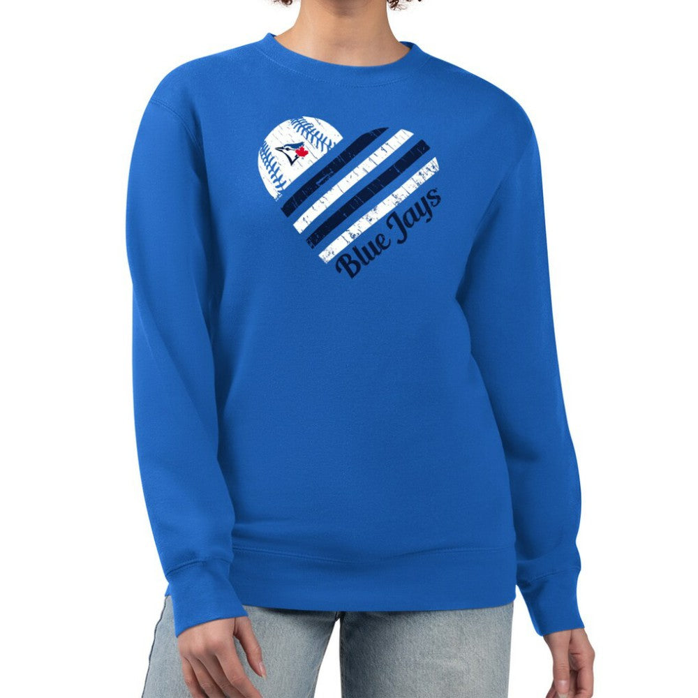 Toronto Blue Jays G-III 4Her by Carl Banks Women's Heart Logo Fleece Pullover Sweatshirt - MLB Pullover