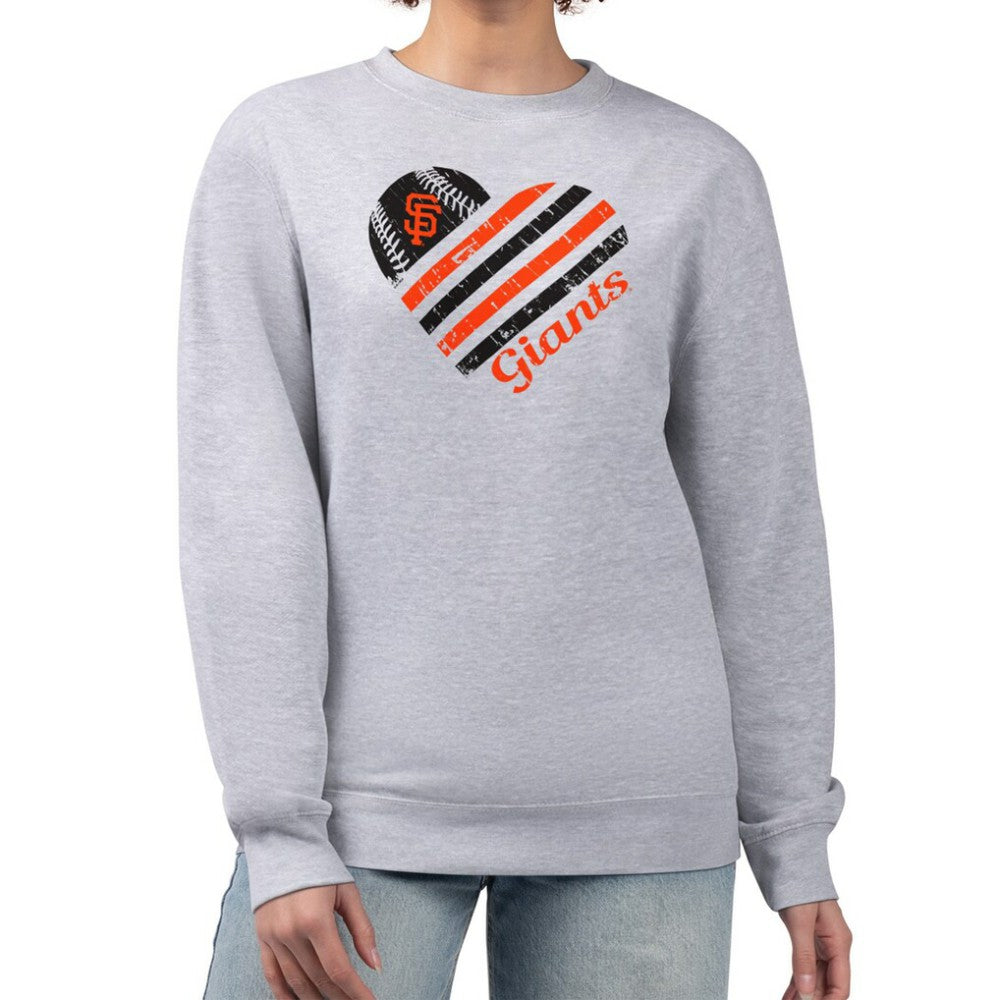 San Francisco Giants G-III 4Her by Carl Banks Women's Heart Logo Fleece Pullover Sweatshirt - MLB Pullover