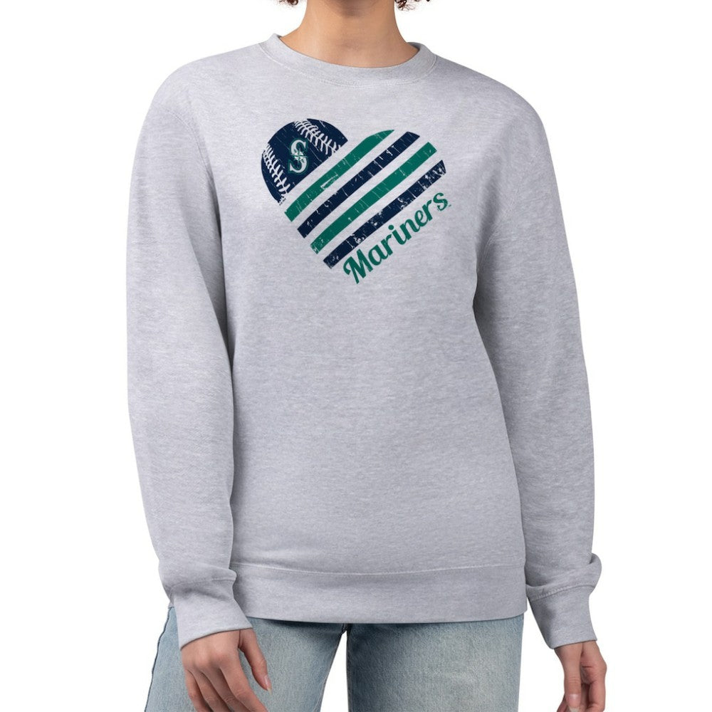 Seattle Mariners G-III 4Her by Carl Banks Women's Heart Logo Fleece Pullover Sweatshirt - MLB Pullover