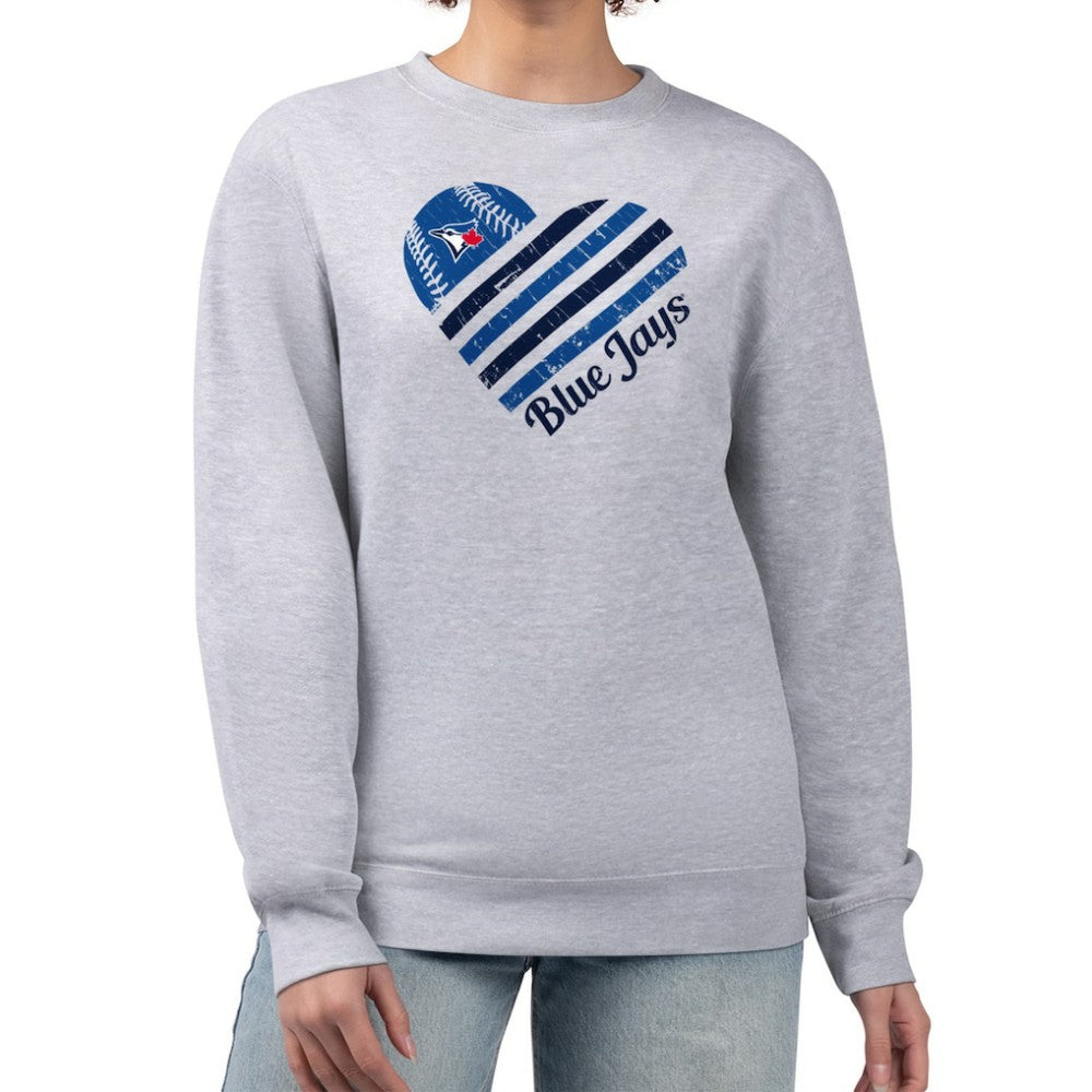 Toronto Blue Jays G-III 4Her by Carl Banks Women's Heart Logo Fleece Pullover Sweatshirt - MLB Pullover