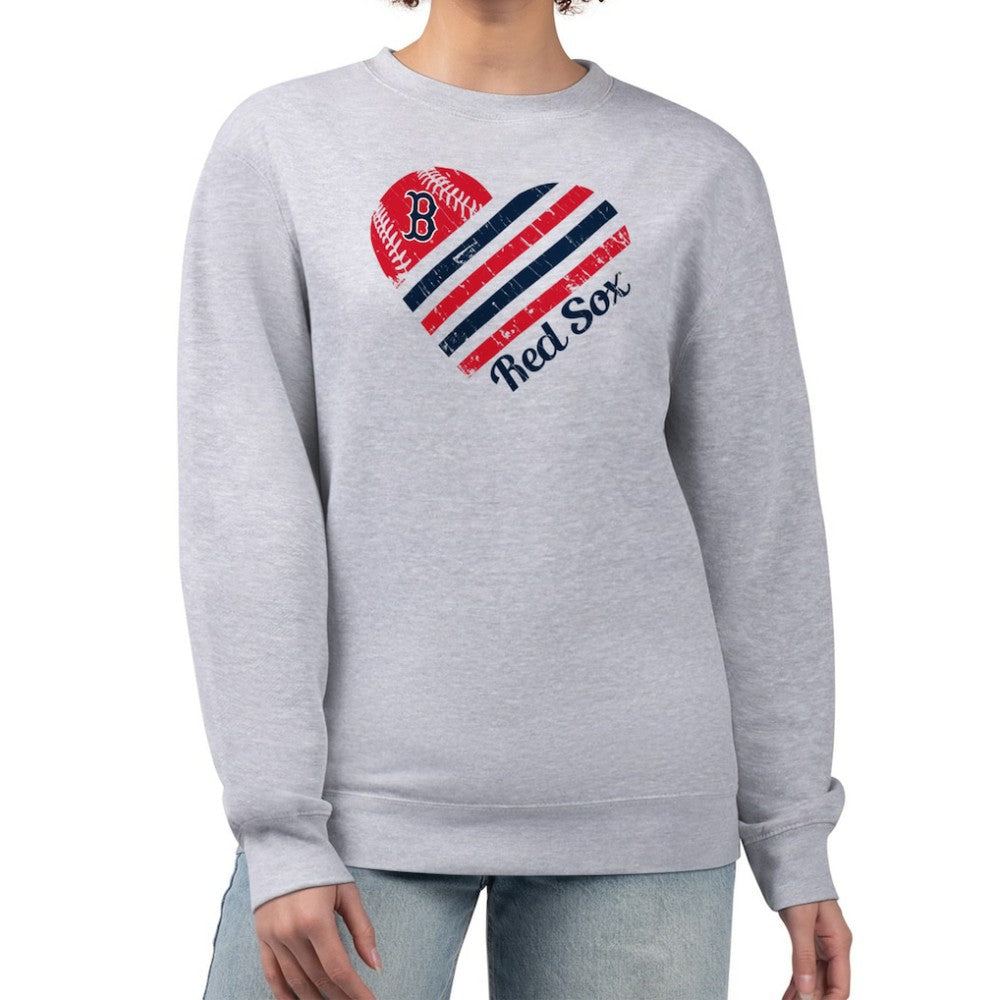 Boston Red Sox G-III 4Her by Carl Banks Women's Heart Logo Fleece Pullover Sweatshirt - MLB Pullover