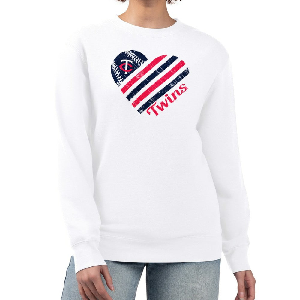 Minnesota Twins G-III 4Her by Carl Banks Women's Heart Logo Fleece Pullover Sweatshirt - MLB Pullover