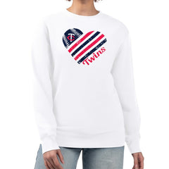 Minnesota Twins G-III 4Her by Carl Banks Women's Heart Logo Fleece Pullover Sweatshirt - MLB Pullover
