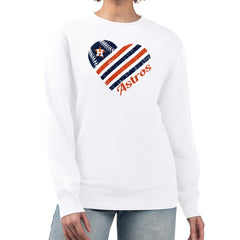 Houston Astros G-III 4Her by Carl Banks Women's Heart Logo Fleece Pullover Sweatshirt - MLB Pullover