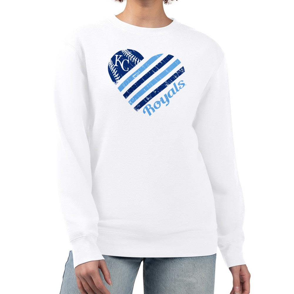Kansas City Royals G-III 4Her by Carl Banks Women's Heart Logo Fleece Pullover Sweatshirt - MLB Pullover