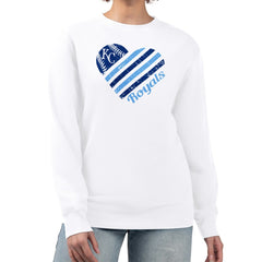 Kansas City Royals G-III 4Her by Carl Banks Women's Heart Logo Fleece Pullover Sweatshirt - MLB Pullover