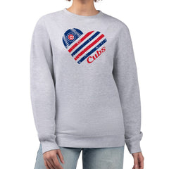 Chicago Cubs G-III 4Her by Carl Banks Women's Heart Logo Fleece Pullover Sweatshirt - MLB Pullover