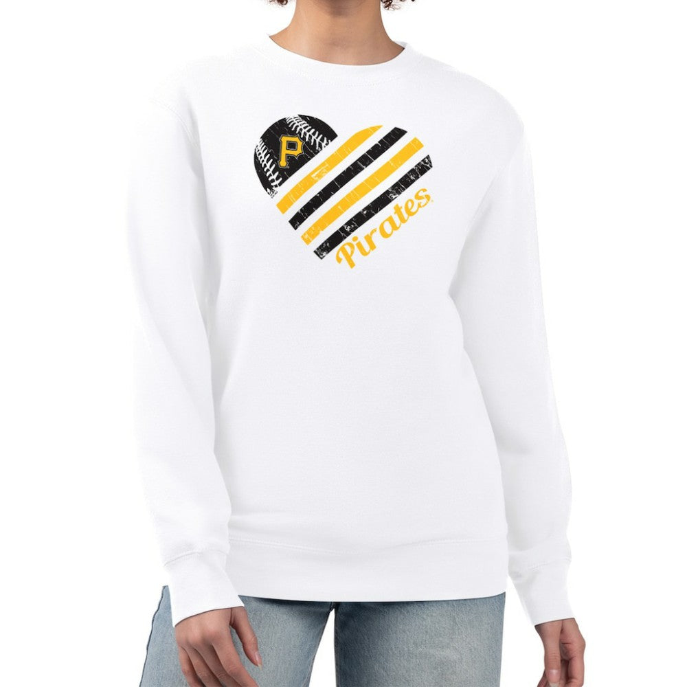 Pittsburgh Pirates G-III 4Her by Carl Banks Women's Heart Logo Fleece Pullover Sweatshirt - MLB Pullover