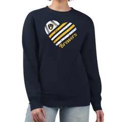 Milwaukee Brewers G-III 4Her by Carl Banks Women's Heart Logo Fleece Pullover Sweatshirt - MLB Pullover