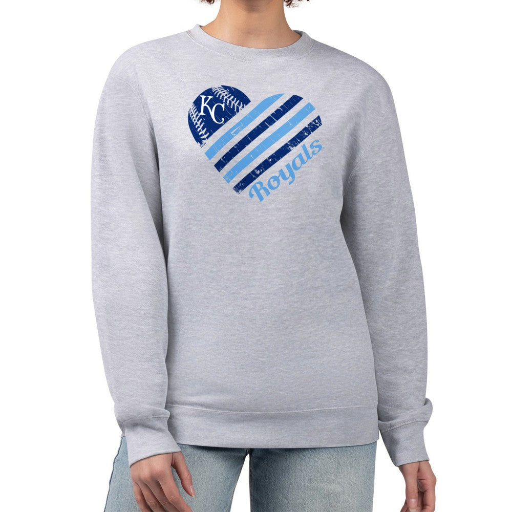 Kansas City Royals G-III 4Her by Carl Banks Women's Heart Logo Fleece Pullover Sweatshirt - MLB Pullover