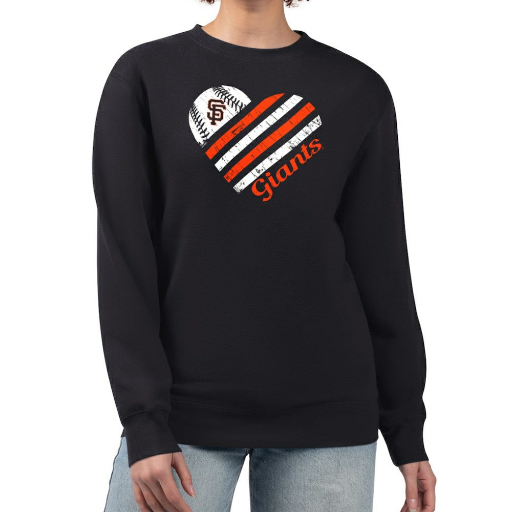 San Francisco Giants G-III 4Her by Carl Banks Women's Heart Logo Fleece Pullover Sweatshirt - MLB Pullover
