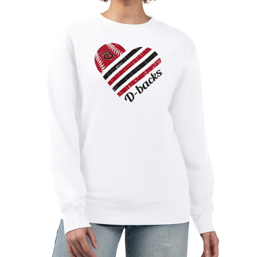 Arizona Diamondbacks G-III 4Her by Carl Banks Women's Heart Logo Fleece Pullover Sweatshirt - MLB Pullover