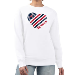 Atlanta Braves G-III 4Her by Carl Banks Women's Heart Logo Fleece Pullover Sweatshirt - MLB Pullover