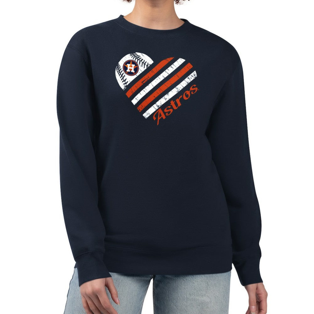 Houston Astros G-III 4Her by Carl Banks Women's Heart Logo Fleece Pullover Sweatshirt - MLB Pullover