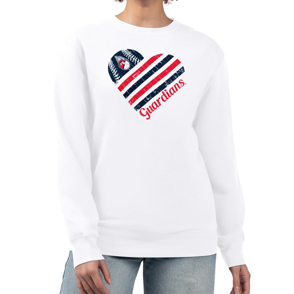 Cleveland Guardians G-III 4Her by Carl Banks Women's Heart Logo Fleece Pullover Sweatshirt - MLB Pullover