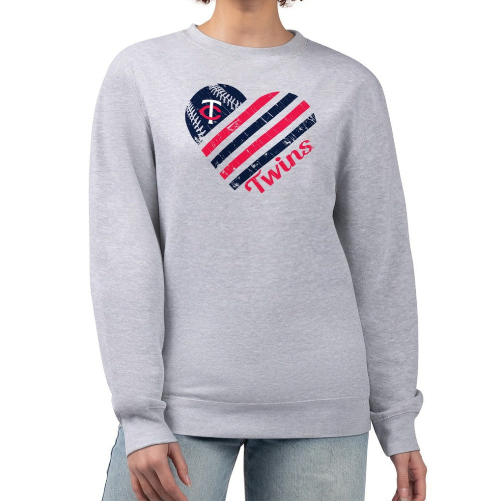 Minnesota Twins G-III 4Her by Carl Banks Women's Heart Logo Fleece Pullover Sweatshirt - MLB Pullover