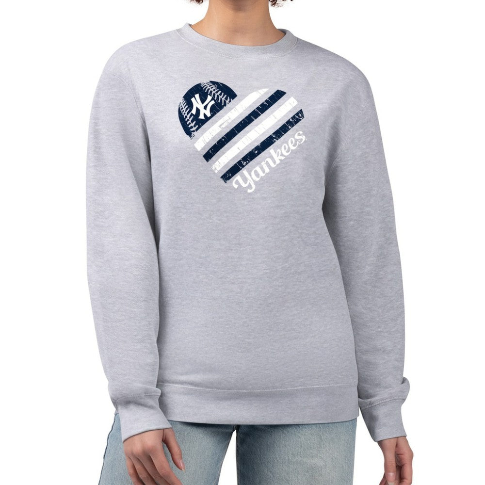 New York Yankees G-III 4Her by Carl Banks Women's Heart Logo Fleece Pullover Sweatshirt - MLB Pullover