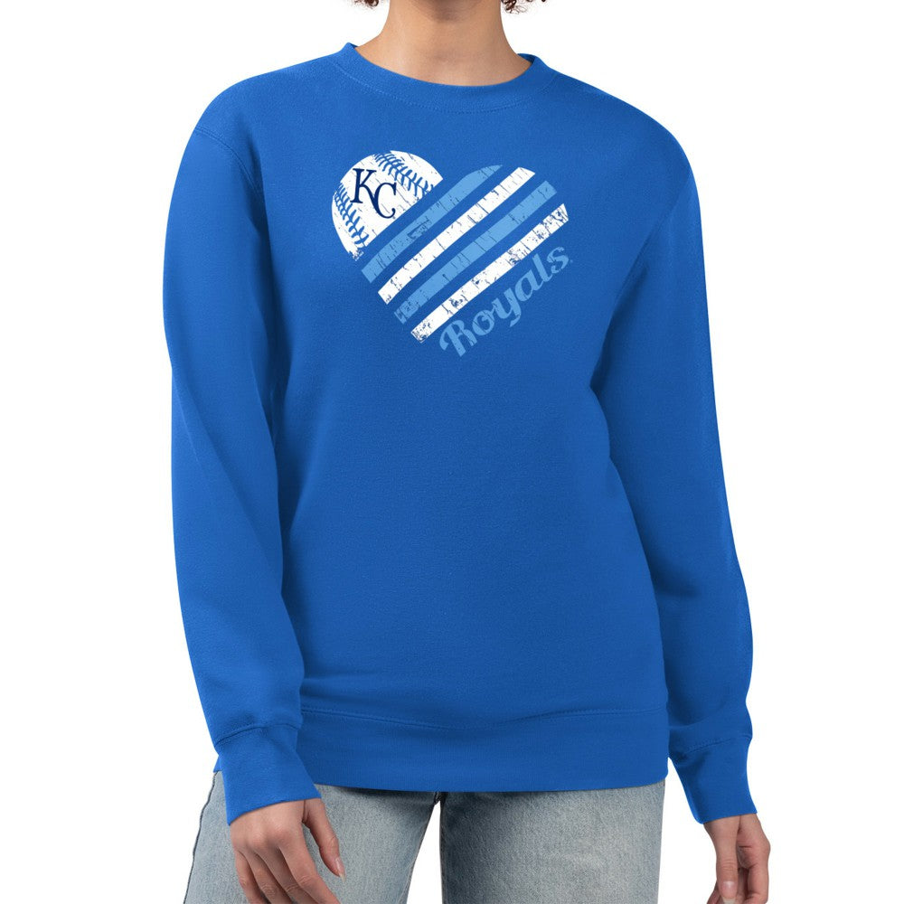 Kansas City Royals G-III 4Her by Carl Banks Women's Heart Logo Fleece Pullover Sweatshirt - MLB Pullover