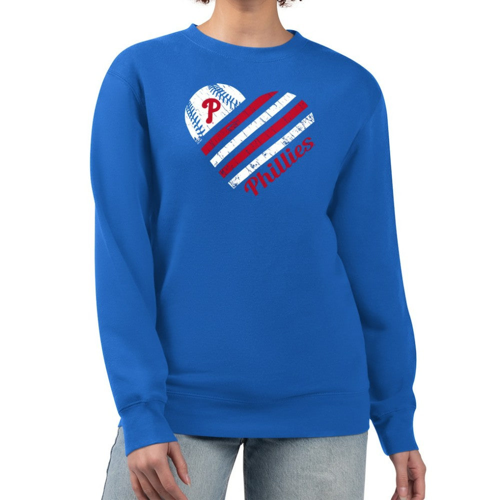 Philadelphia Phillies G-III 4Her by Carl Banks Women's Heart Logo Fleece Pullover Sweatshirt - MLB Pullover