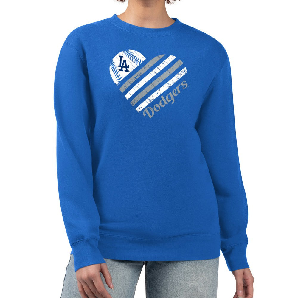 Los Angeles Dodgers G-III 4Her by Carl Banks Women's Heart Logo Fleece Pullover Sweatshirt - MLB Pullover