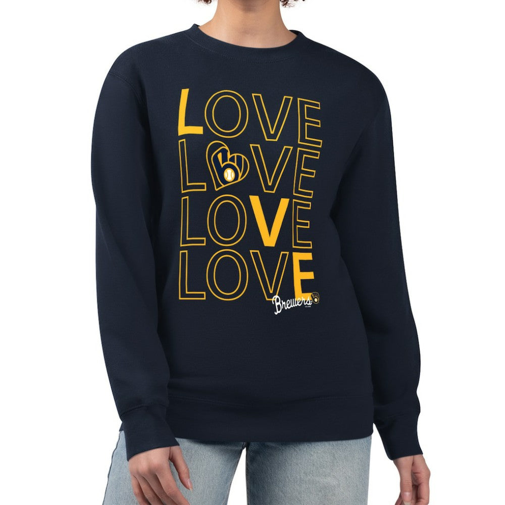 Milwaukee Brewers G-III 4Her by Carl Banks Women's Love Team Logo Fleece Pullover Sweatshirt - MLB Pullover