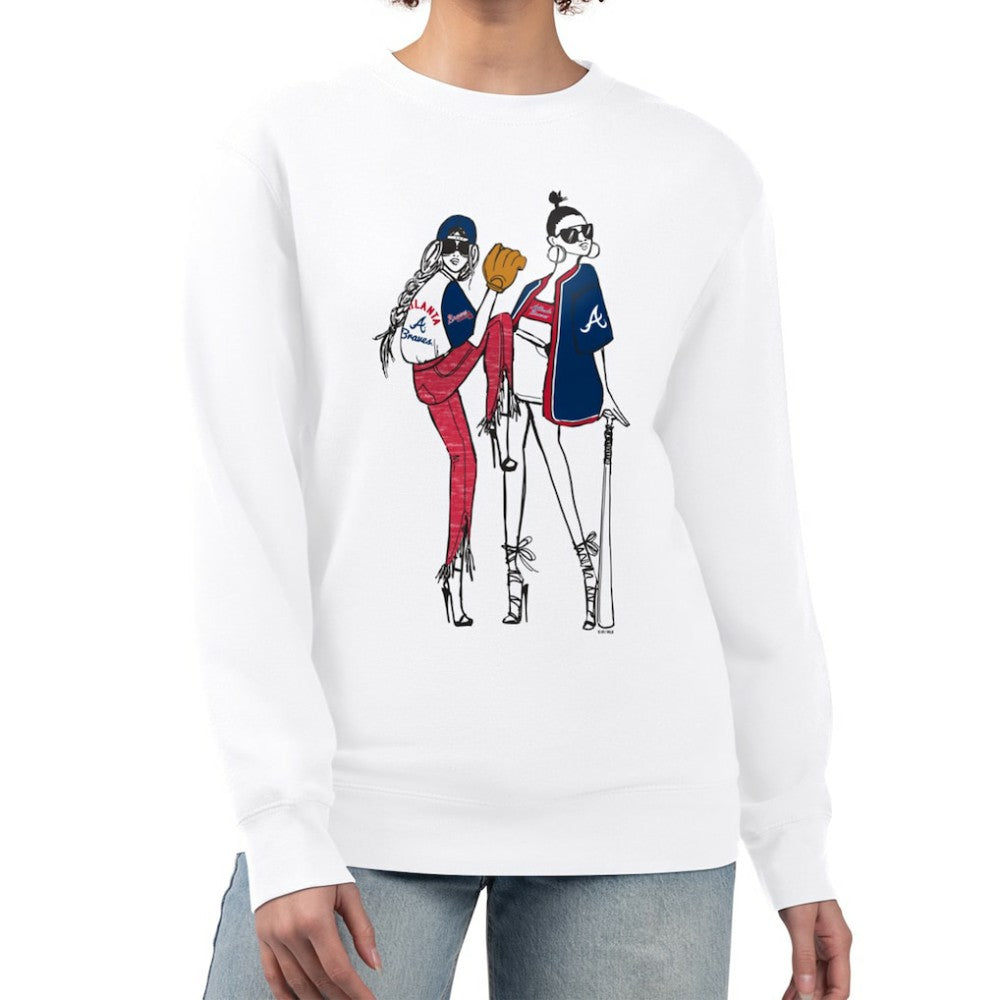 Atlanta Braves G-III 4Her by Carl Banks Women's Baseball Girls Fleece Pullover Sweatshirt - MLB Pullover