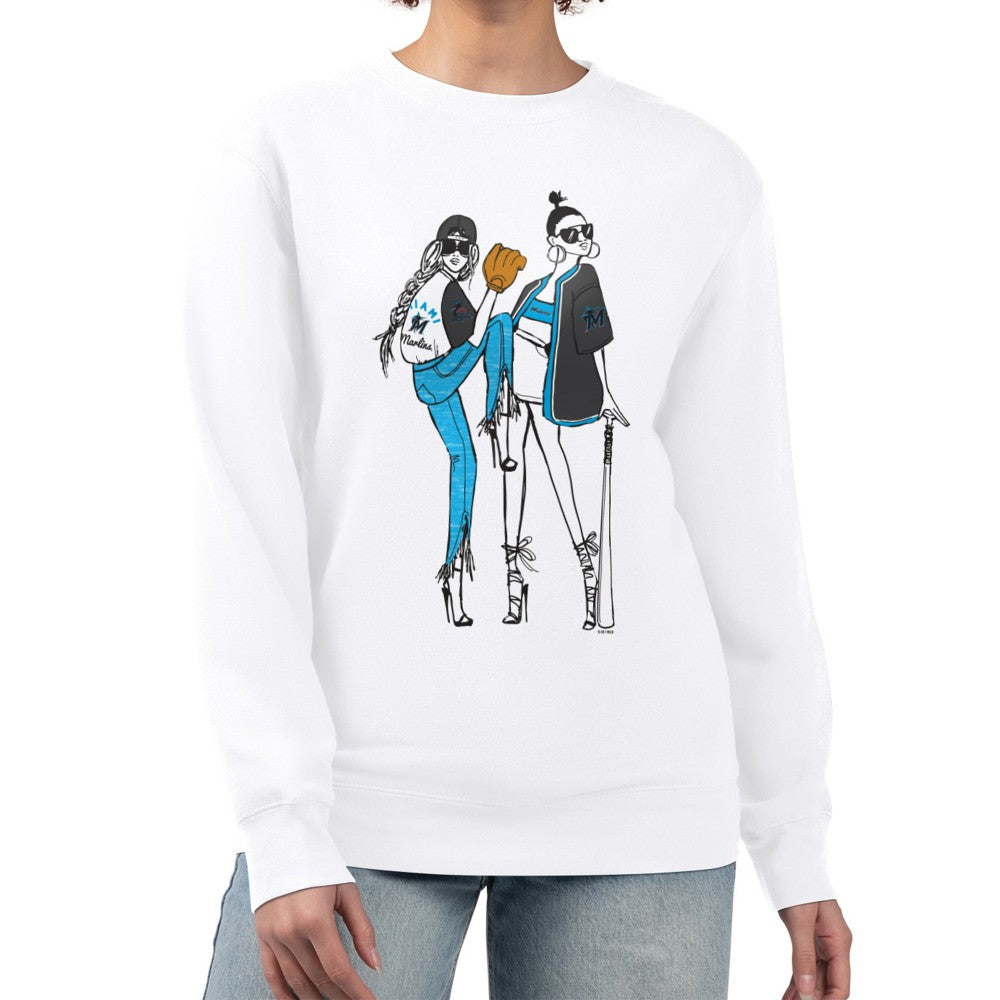 Miami Marlins G-III 4Her by Carl Banks Women's Baseball Girls Fleece Pullover Sweatshirt - MLB Pullover