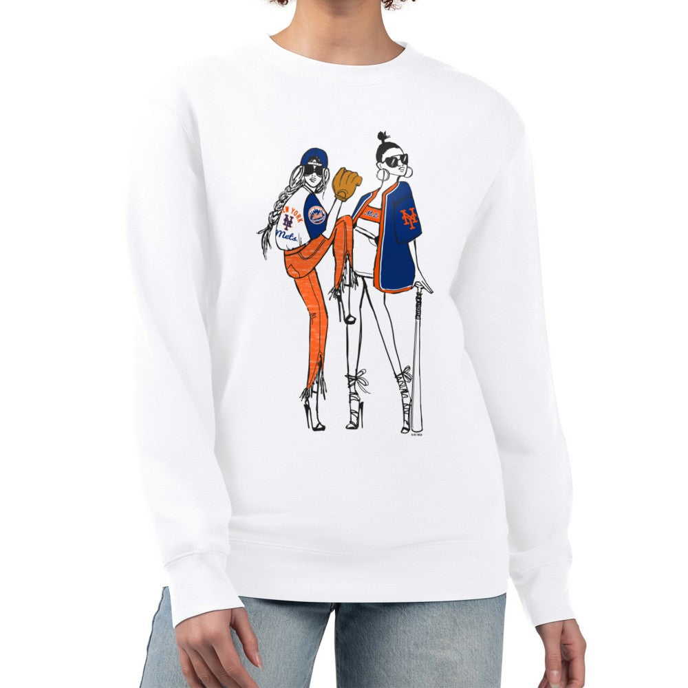 New York Mets G-III 4Her by Carl Banks Women's Baseball Girls Fleece Pullover Sweatshirt - MLB Pullover