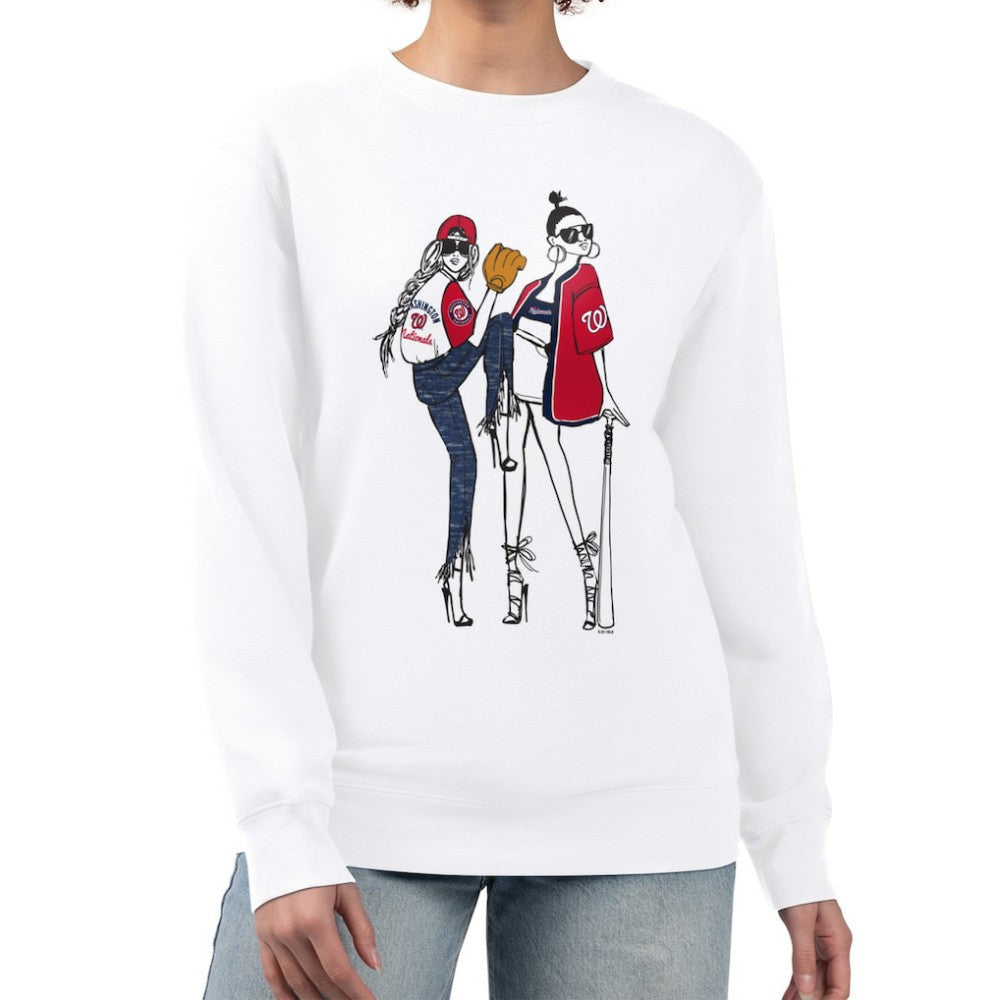 Washington Nationals G-III 4Her by Carl Banks Women's Baseball Girls Fleece Pullover Sweatshirt - MLB Pullover