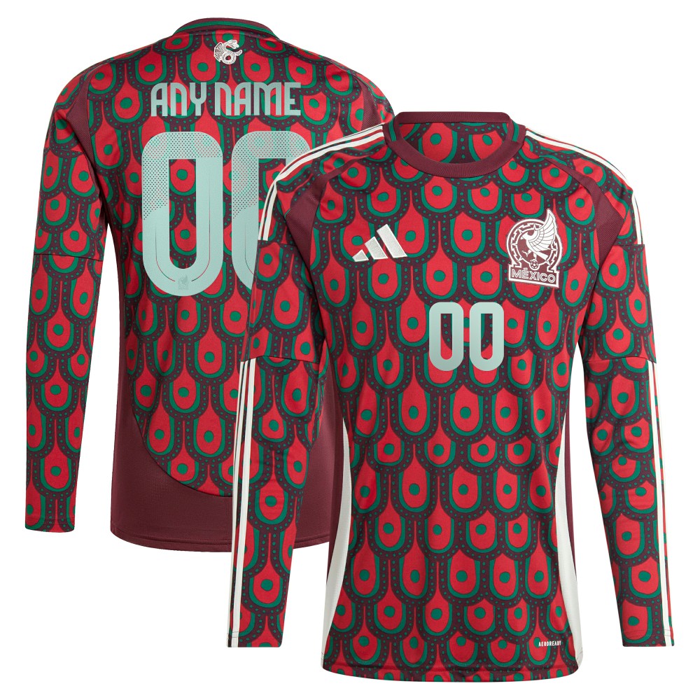 Mexico National Team 2024 Home Replica Custom Long Sleeve Jersey