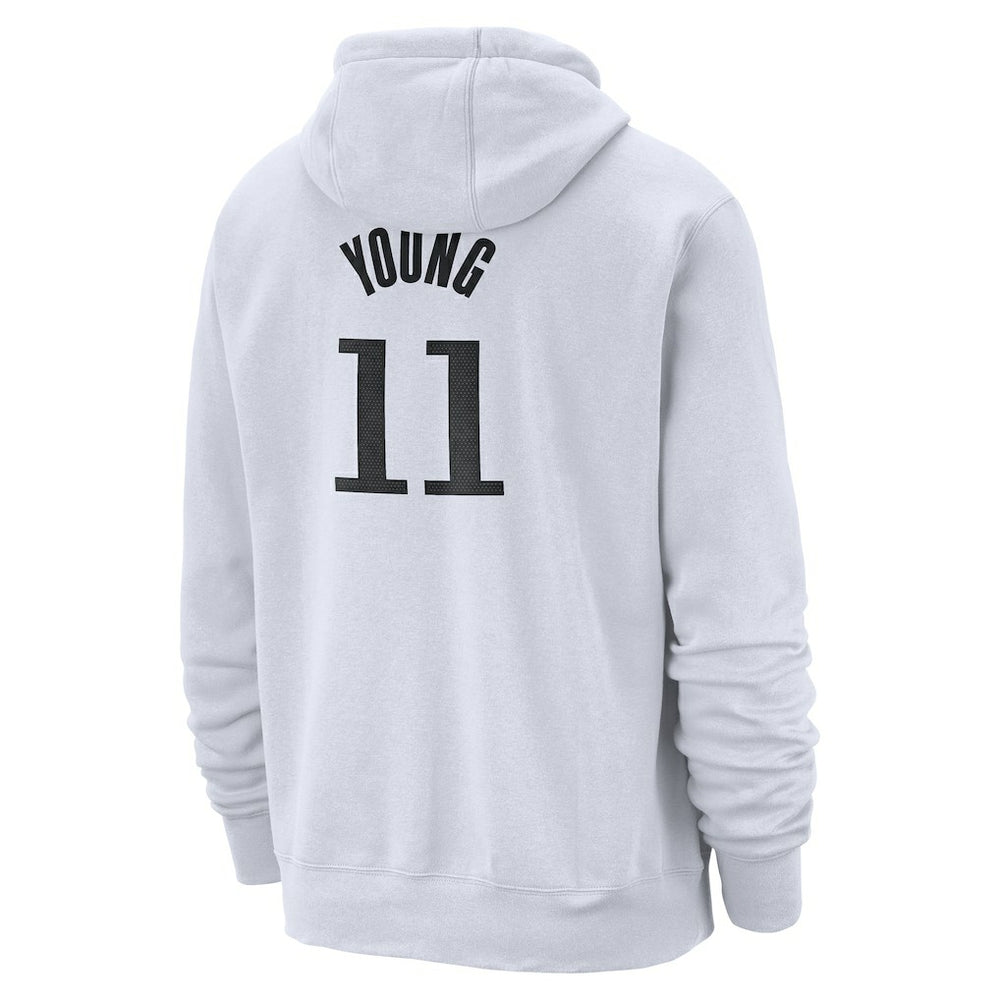 White Trae Young Atlanta Hawks 2024/25 Name & Number Pullover Hoodie | NBA